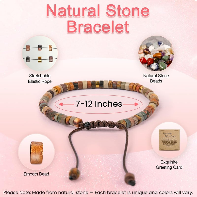 ZOKCC Inspirational Gifts Bracelets for Women: Christmas Day Gifts for Women Friends Sister Mom - Healing Natural Stone Beads Bracelets Thinking of you Get Well Soon Gift for Women - Image 4